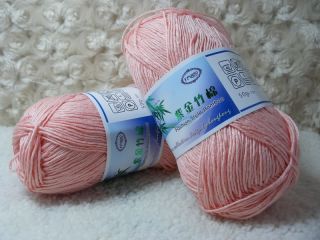  50g Skeins Natural Bamboo Cotton Knitting Yarn Lot;Sport;100g; Pink 4