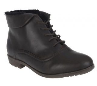Weatherproof Water Resistant Lace up Boots w/ Foldover Collar