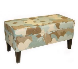 Esprit Upholstered Storage Bench with Espresso Finish Legs —