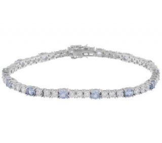 Epiphany Platinum Clad Diamonique Vivid Blue 7 1/4 Bracelet