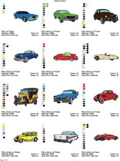 Classic Cars V 2 4x4 LD Machine Embroidery Designs