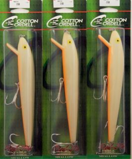 THIS AUCTION IS FOR 3 CORDELL COTTON C1085 BONE/ORANGE BELLY AS