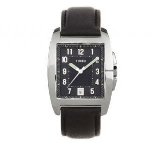 Timex Mens Classic Dress Watch with Leather Band —