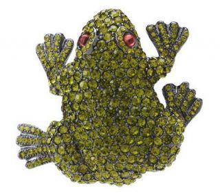 Joan Rivers Pave Crystal Frog Pin —