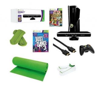 Xbox 360 4GB Kinect Bundle w/2 Games, Yoga Mat,Socks & Weights