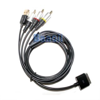 5M Composite AV Video to TV RCA Cable USB Sync Charge for iPod