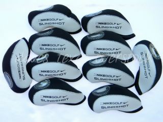 10 Nike Slingshot Iron Covers New Black Grey Neoprene Golf Headcovers