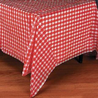  52 Country CHECKERED TABLE COVER Picnic RED WHITE Party Decorations