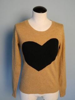 JCREW Heart Me Sweater Wool Cashmere XL Acorn Black Michelle Obama