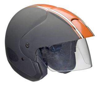 BELL Mag 8 Helmet (size Medium)   Flat Black w/ Orange Racing Stripes