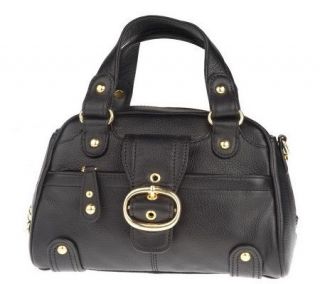 Maxx New York Pebble Leather Satchel with Removable Strap —
