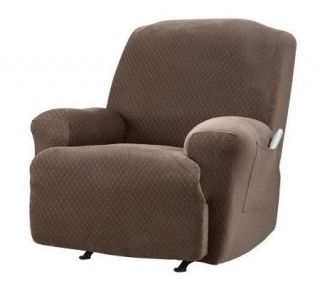 Sure Fit Stretch Double Diamond Recliner Slipcover —