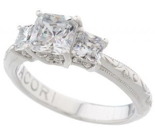 Tacori Epiphany Diamonique Princess Cut 3 Stone Ring —