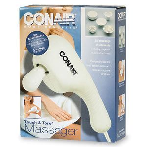 Conair Handheld Touch & Tone Full Body Massager W/6 Attachments.New