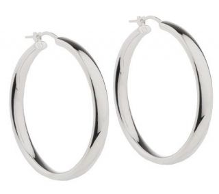 UltraFine Silver 1 Polished Wedding Band Hoop Earrings —