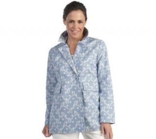 Liz CLaiborne New York Printed Canvas Double Breasted Jacket