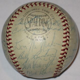 Hank Aaron 1960 Braves Team Autograph Baseball JSA LOA