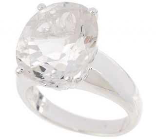 Sterling 6.50 ct Oval Crystal Quartz Ring —