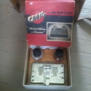 J66 Camera SX 70 Polaroid w Leather Case Craig 8 16mm Splicer in Box