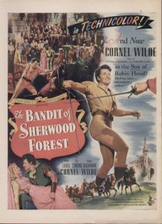  of Sherwood Forest 1946 Movie Ad Poster Cornel Wilde Robin Hood