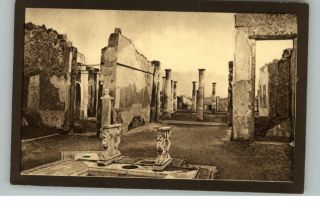 Pompei Italy House of Cornelius Rufus c1910 Postcard