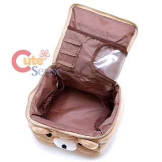 San x Rilakkuma Plush Face Cosmetic Case Bag with Cute Tail 6 x 6 x 4