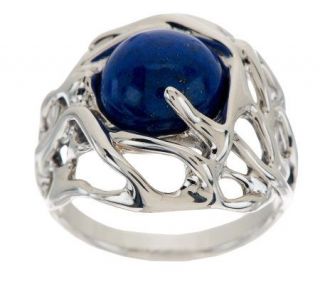 Hagit Gorali Sterling Sculpted Open Work Gemstone Ring —