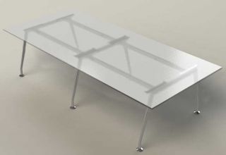 GLASS CONFERENCE ROOM TABLE, 6   16 Boardroom Meeting Office Table