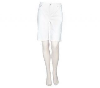 Denim & Co. Modern Waist Denim Shorts with Stitched Pocket Design 