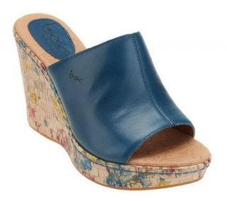 by Born Leather Wedge Sandals w/ Floral Print Detail   A222971