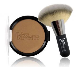 It Cosmetics Vitality Glow Anti Aging Matte Bronzer w/ Fan Brush