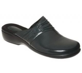 Clarks Artisan Leather Slip on Clogs with Ruching Detail —