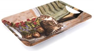  Cat Luxury Large Serving Tray with Handles by Creative Tops