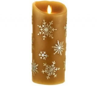 Luminara 9 Snowflake Embossed Flameless Candle w/ Timer —