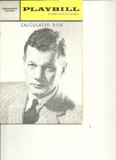  1963 Playbill Calculated Risk Joseph Cotten