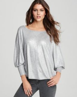 Joie New Cosabella Gray Metallic Long Sleeve Boatneck Pullover Top M