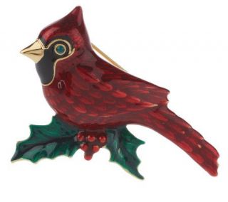 Joan Rivers Enameled Cardinal Pin —