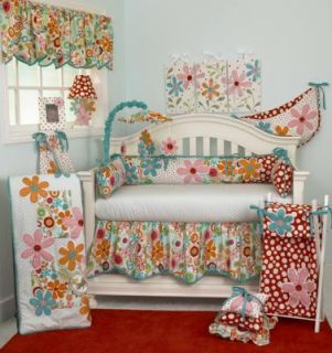 Cotton Tale Designs Lizzie 7 Piece Crib Bedding Set New Daisies Red