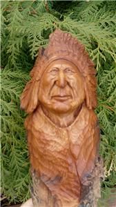 COTTONWOOD CARVING SPIRIT NATIVE AMERICAN INDIAN head dress # 909 made
