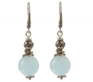 Artisan Crafted Sterling Limited Edition Milky Aqua Dangle Earrings 