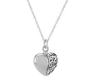 Sterling 18 Hidden Message Polished Heart Necklace   J273575