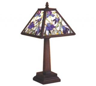 Tiffany Style Mosaic Iris Accent Lamp —
