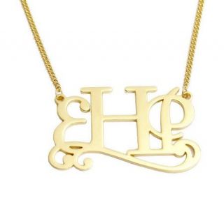 Personalize Stainless Steel Monogram Necklace —