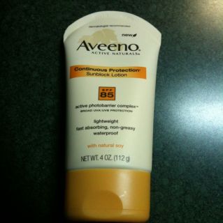   Aveeno Active Naturals Continuous protection Sunblock Lotion 4OZ New