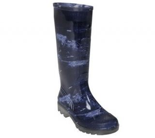 Journee Collection Womens Marbled Pattern RainBoots —