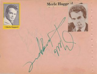 Merle Haggard Blue Ridge Band Country Music Singers Vintage Autograph