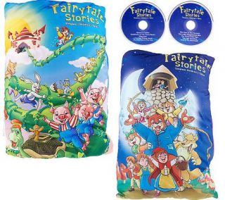 Set of 2 Fairy Tales Storybook Pillows w/ Read Along CDs —