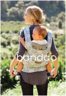 Organic Cotton Baby Carrier Infant Sling Harness Wrap Embroidery Green