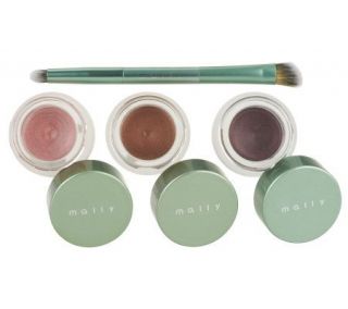 Mally Evercolor Waterproof Cream Eyeshadow Trio with Brush —