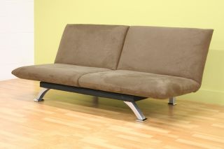 Modern Dysthe Microfiber Convertible Sofa Bed Black